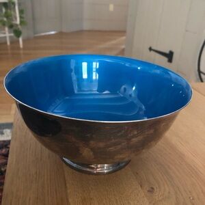Reed & Barton Paul Revere Silver-Plate Turquoise Enamel Bowl